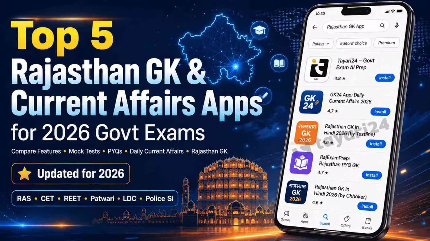 Top 5 Rajasthan GK & Current Affairs Apps for 2026 Govt Exams