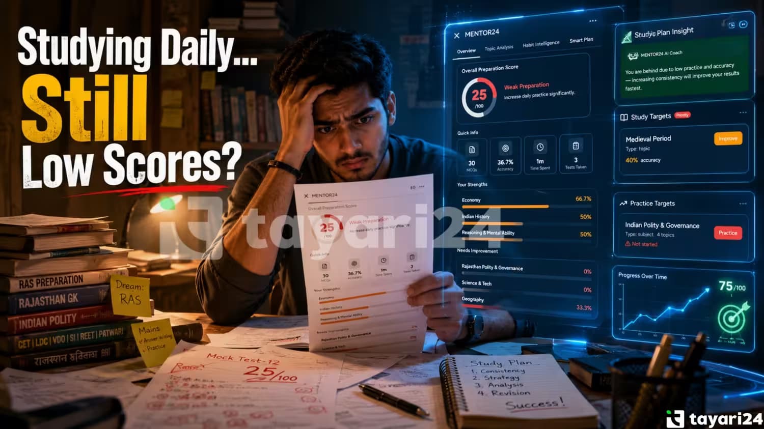 Why Are My Mock Test Scores Not Improving Even After Studying Daily? | Tayari24